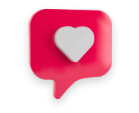 Heart in a red speech bubble